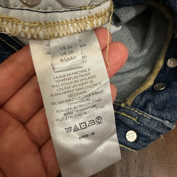 FREE PEOPLE WE THE FREE Maggie Mid-Rise Straight Leg Jeans Sequoia Blue - Picture 9 of 13